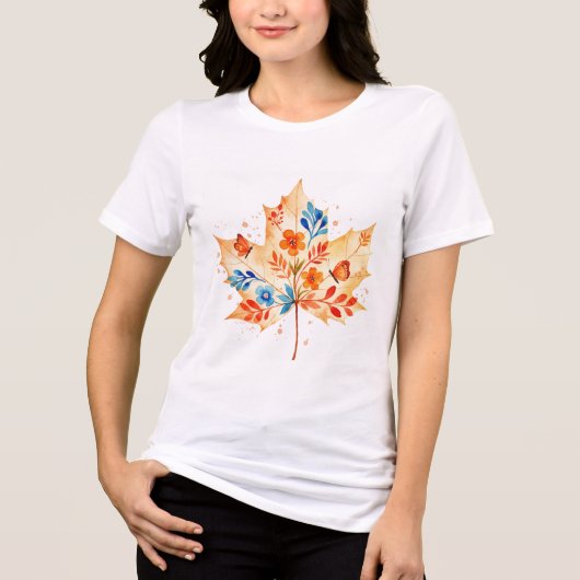 Maple leaf Tri-Blend shirt (Voorkant)