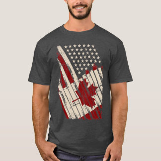 Maple Leaf US Flag Canada T-shirt