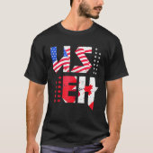Maple Leaf US Flag Canadian American Pride Useh Ca T-shirt (Voorkant)