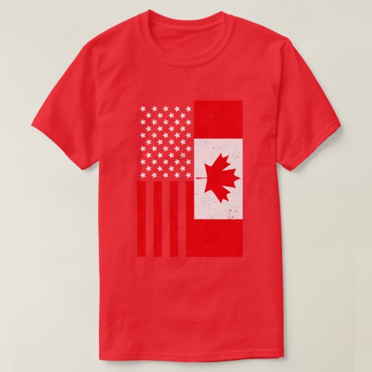 Maple Leaf USA Canadese vlag Amerikaanse vriendsch T-shirt (Design voorkant)