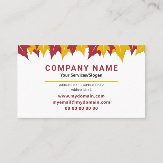 Maple Leaf Visitekaartje Herfst Autumn Color (Voorkant)