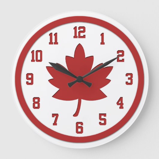 Maple Leaf Wall Clock Grote Klok (Voorkant)