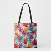Maple Leaf Waterverf Design Bag Tote Bag (Voorkant)