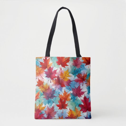 Maple Leaf Waterverf Design Bag Tote Bag (Voorkant)