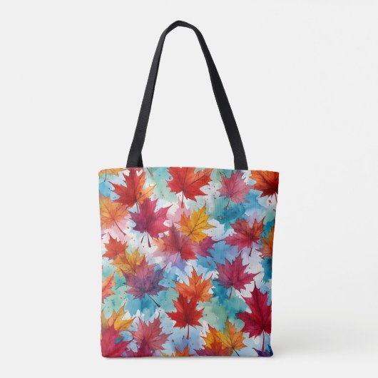 Maple Leaf Waterverf Design Bag Tote Bag (Achterkant)