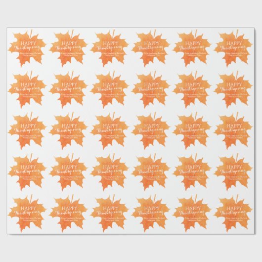 Maple leaf waterverf herfst gepersonaliseerde cade cadeaupapier (Vlak)