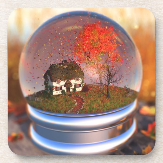 Maple Leaf Wereldbol Cork Onderzetter (Voorkant)