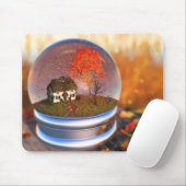 Maple Leaf Wereldbol Mousepad Muismat (Met muis)