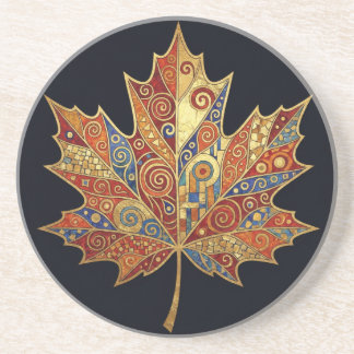 MAPLE LEAF Zandsteen Onderzetter: Art Nouveau Onderzetter