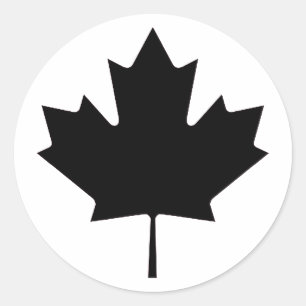 Maple Leaf Zwart Transp Het MUSEUM Zazzle Cadeaus Ronde Sticker
