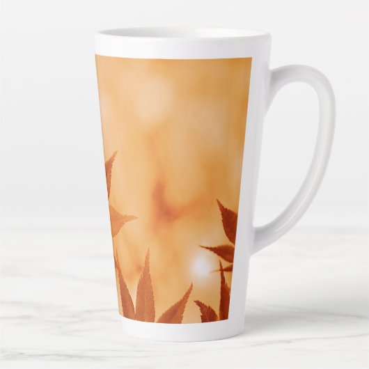 Maple Leaves Achtergrond-10792 Latte Mok (Rechts)