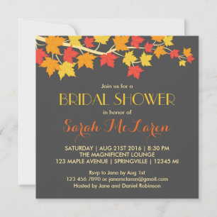 Maple Leaves Autumn Bridal Shower Kaart