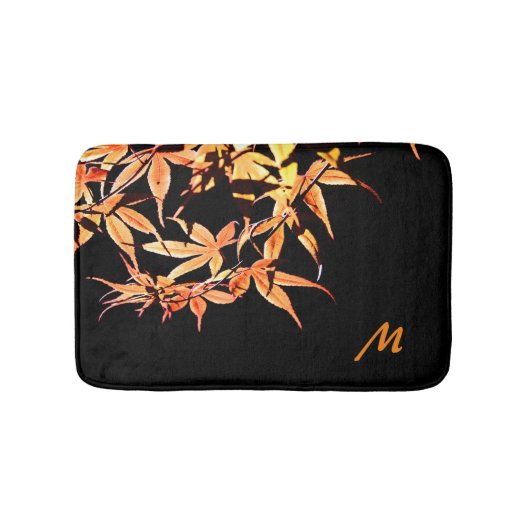 Maple Leaves Autumn Monogram Bath Mat (Voorkant)