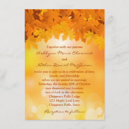 Maple Leaves Autumn Splendor Weddenschap Kaart