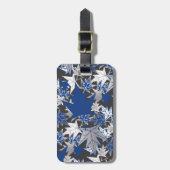 Maple Leaves - Blauw op een Koolsteenachtergrond Bagagelabel (Voorkant verticaal)