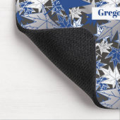 Maple Leaves - Blauw op een Koolsteenachtergrond Muismat (Hoek)