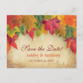Maple Leaves Bruiloft Herfst Herfst Save the Date Aankondigingskaart (Voorkant)