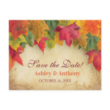 Maple Leaves Bruiloft Herfst Herfst Save the Date