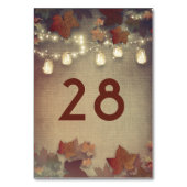 Maple Leaves en Mason Jar Lights Rustieke Herfst Kaart (Voorkant)