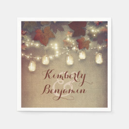 Maple Leaves en Mason Jars Fall Bruiloft Servet