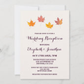 Maple Leaves Fall bruiloft receptie Kaart (Voorkant)