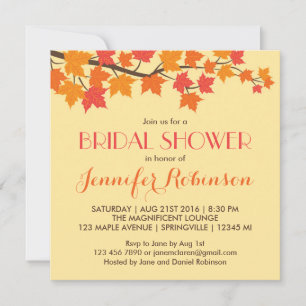Maple Leaves Fall Wedding Invitation Kaart