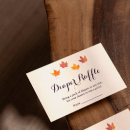 Maple Leaves Herfst Baby shower Luier Raffle Informatiekaartje