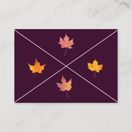 Maple Leaves Herfst Baby shower Luier Raffle Informatiekaartje (Achterkant)