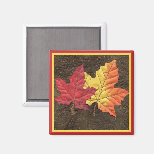 Maple Leaves in Herfst Magneet (Voorkant / Achterkant)