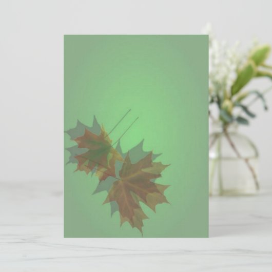 Maple Leaves Invitation Kaart (Staand voorkant)