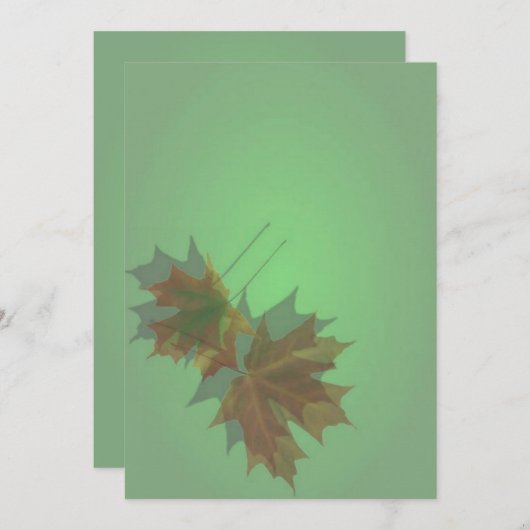 Maple Leaves Invitation Kaart (Voorkant / Achterkant)