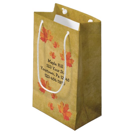Maple Leaves Maple Syrup Bag Klein Cadeauzakje (Voorkant Gekanteld)