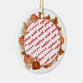 Maple Leaves met Pumpkin Photo Lijst Keramisch Ornament (Rechts)