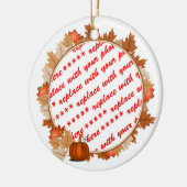 Maple Leaves met Pumpkin Photo Lijst Keramisch Ornament (Links)