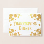  maple leaves& musrooms - Thanksgiving invitation Folie Kaarten (Voorkant met envelop)