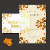  maple leaves& musrooms - Thanksgiving invitation Folie Kaarten