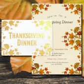  maple leaves& musrooms - Thanksgiving invitation Folie Kaarten