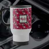 Maple Leaves on a Charcoal Background Travel Mug Reisbeker