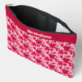 Maple Leaves on Pink - GROTE accessoire zakje Etui (Open)