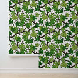 Maple leaves on white behang