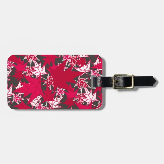 Maple Leaves op een Koolse achtergrond Bagagelabel (Voorkant horizontaal)