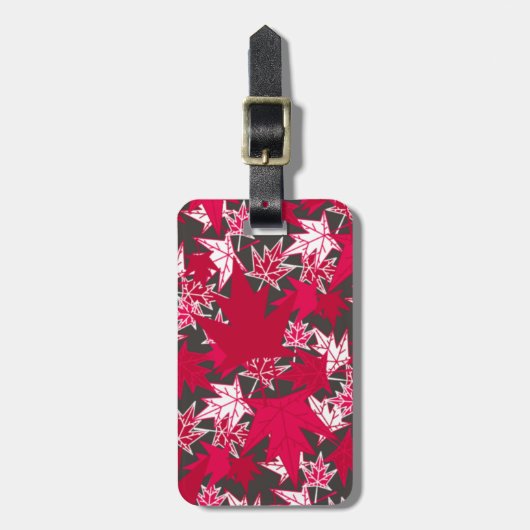 Maple Leaves op een Koolse achtergrond Bagagelabel (Voorkant verticaal)