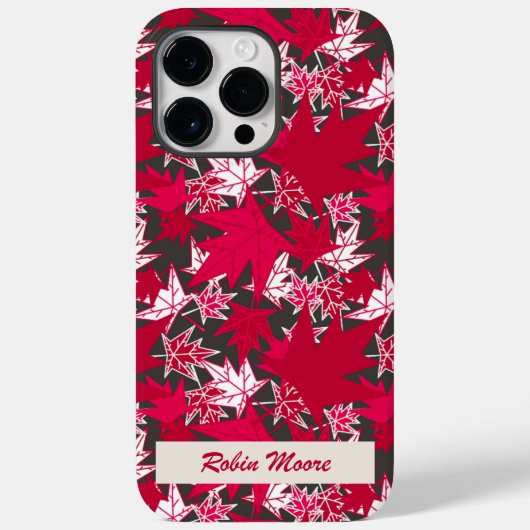 Maple Leaves op een Koolse achtergrond Case-Mate iPhone Case (Achterkant)