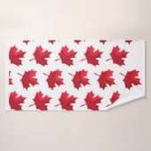 Maple Leaves Pattern voor Canada op white Badhanddoek (Badhanddoek)