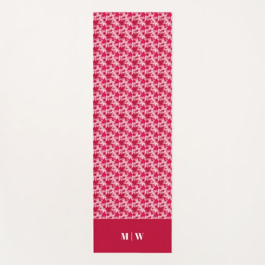 Maple Leaves-Red op een roze achtergrond Yogamat (Voorkant)
