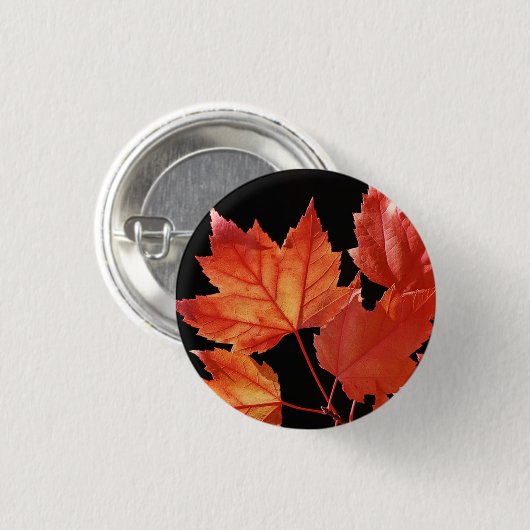 Maple Leaves Ronde Button 3,2 Cm (Voorkant /achterkant)