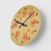 Maple Leaves Wall Clock Ronde Klok (Hoek)