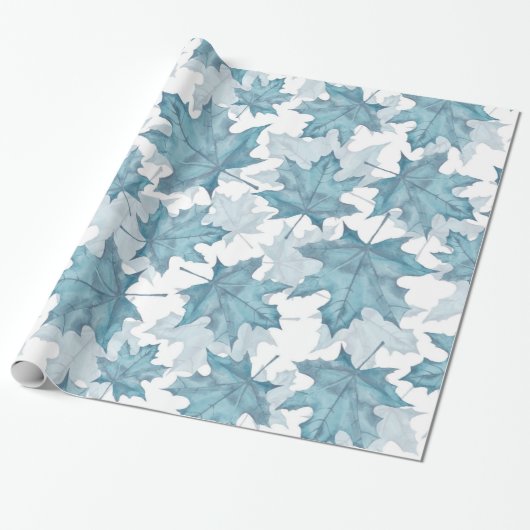 Maple Leaves. Waterverf patroon Cadeaupapier (Uitgerold)