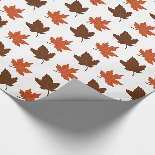 Maple Leaves Wrapping White Pattern Cadeaupapier (Hoek)