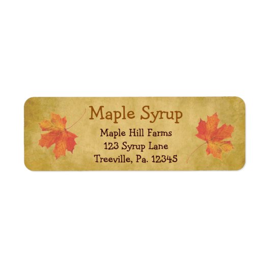 Maple lekt etiket van aple spuit (Voorkant)